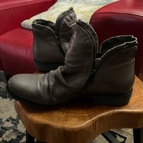 Miz Mooz Luna ruched leather ankle booties with dual side zip 9 $175 - Picture 7 of 11